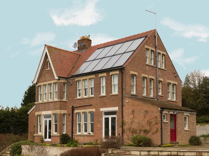 solar thermal panels on roof of home