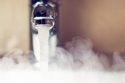 Bath tap steaming