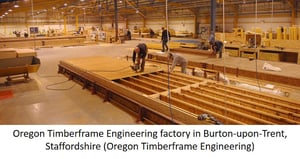 Oregon Timberframe Engineering offsite construction factory.