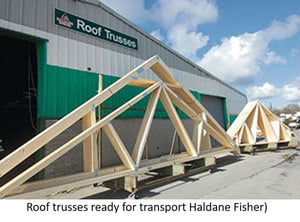 Roof trusses built by Haldane Fisher.