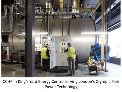 Combined cooling, heat and power in King’s Yard Energy Centre serving London’s Olympic Park.