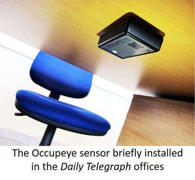 The Occupeye sensor briefly installed in the Daily Telegraph offices