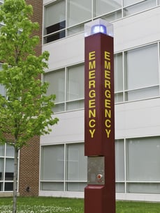 Emergency station on college campus