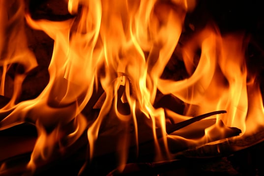 close up of fire